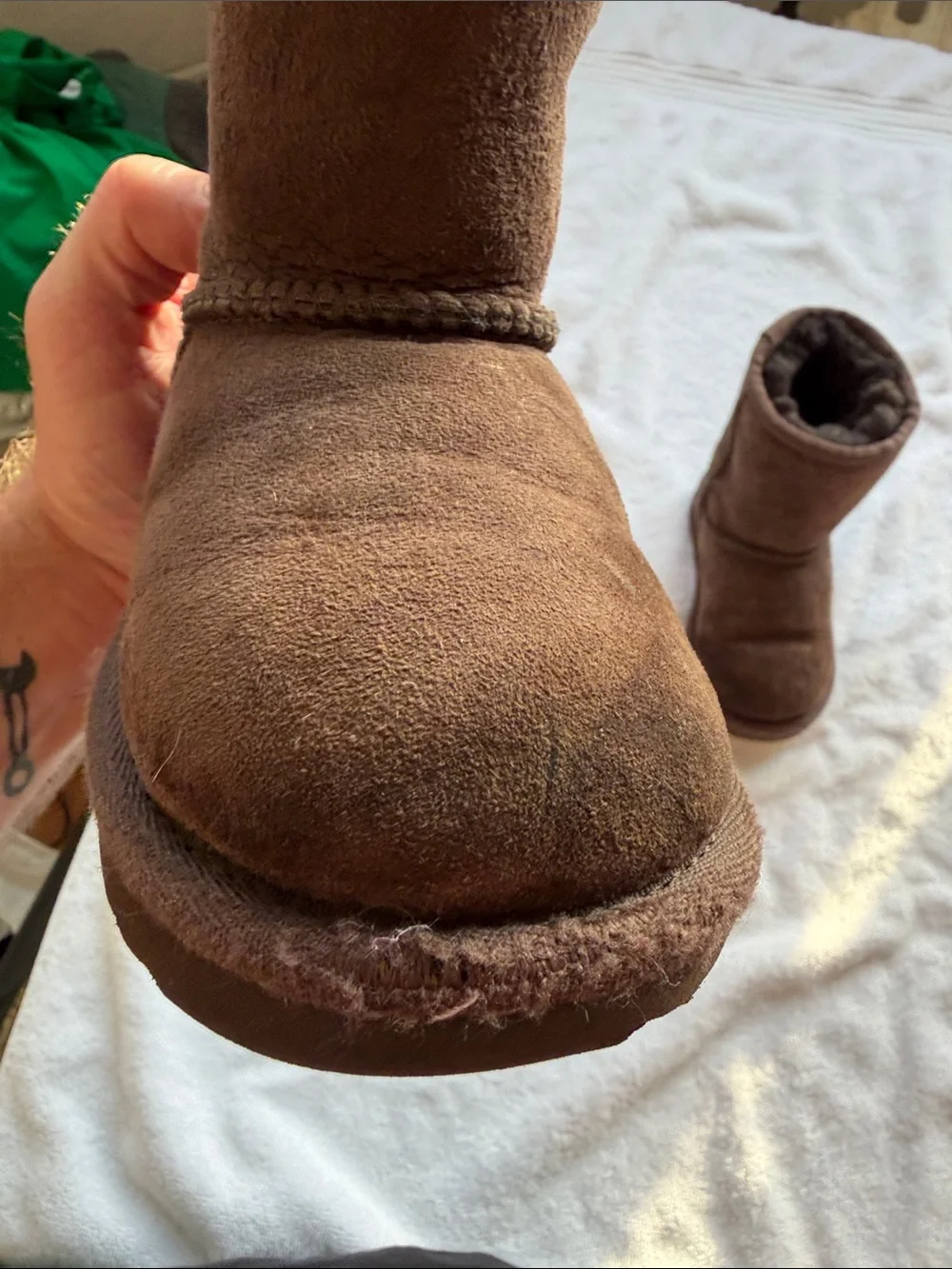 UGG Kids Brown Suede Shearling Boot